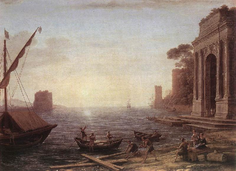 A Seaport at Sunrise, Claude Lorrain